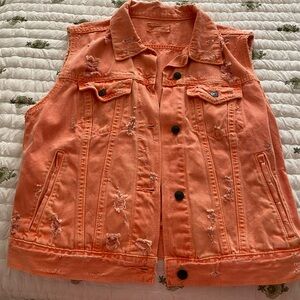 Ralph Lauren Denim & Supply Distressed Denim Vest Size M